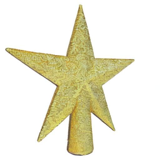 YYCRAFT Glitter Star Tree Topper Christmas Decoration-6 Inch,Gold