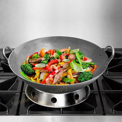 Sunrise Kitchen Supply Plated Reversible Steel Wok Ring (7.5''/10'')