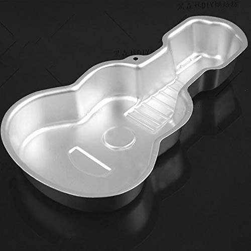 WOTOY 14-Inch Aluminum Alloy Guitar Cake Baking Pan Mold for Creative Baking