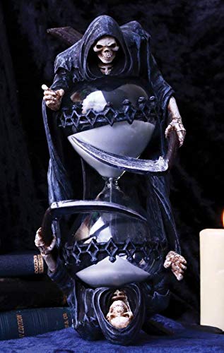 Ebros Gift 7.75'' Tall Soul Harvester Time Waits For No Man Gothic Grim Reaper With Scythe Sand Timer Statue By Anne Stokes Maca