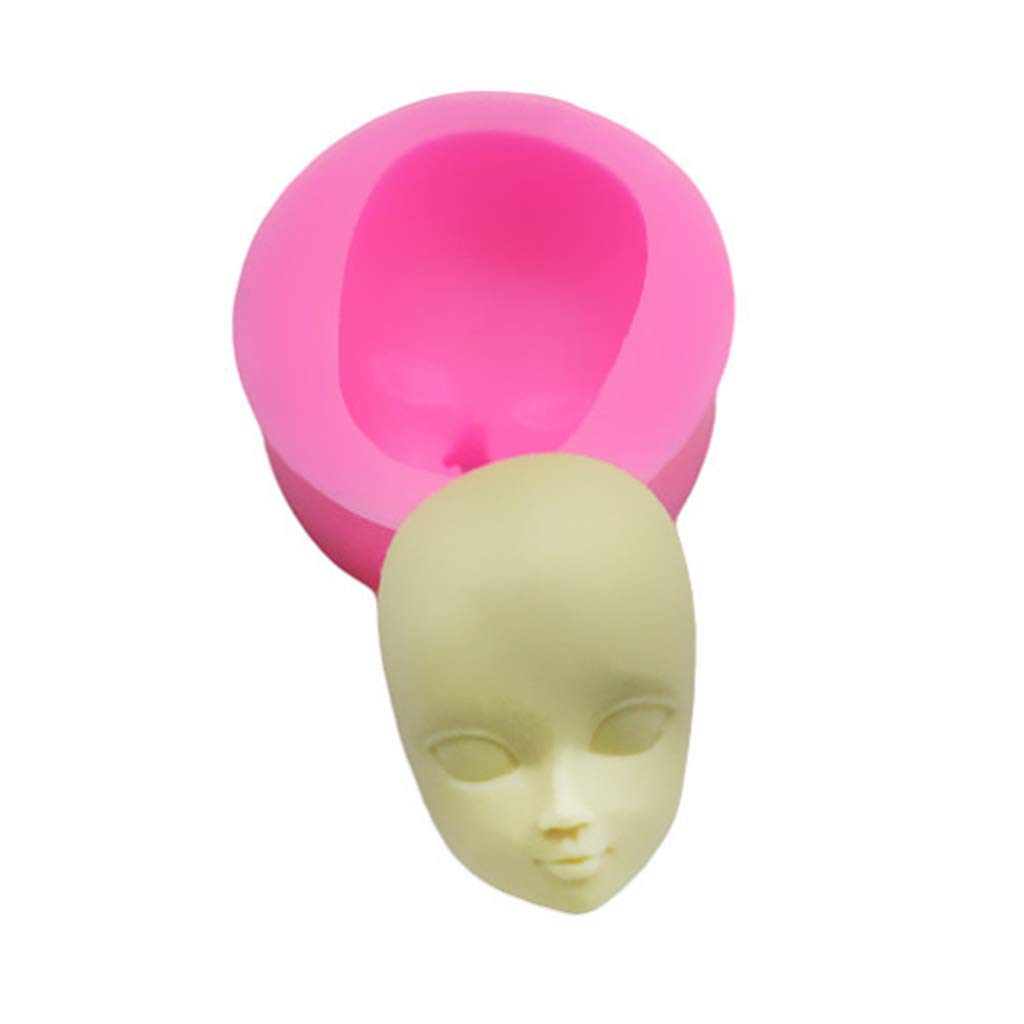 Silicone Fondant Mold, Food Grade Silicone 3D Baby Face Girl For Head Shape Diy Chocolate Mold Diy Cake Decoration