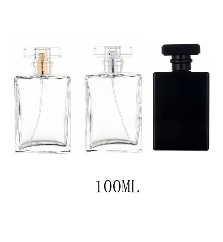 Yorror 2 Pack 100Ml Clear Thick Glass Perfume Atomizer,Empty Refillable Perfume Spray Bottle For Men And Women,Portable Fragranc