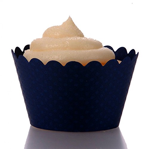 Dress My Cupcake Standard Navy Blue Cupcake Wrappers  Set of 100