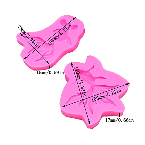 Gulinaza 2Pcs Goldfish Silicone Molds For Diy Cake Fondant Biscuit Cookies Sugar Pudding Chocolate Hard Candies Dessert Decor Pe