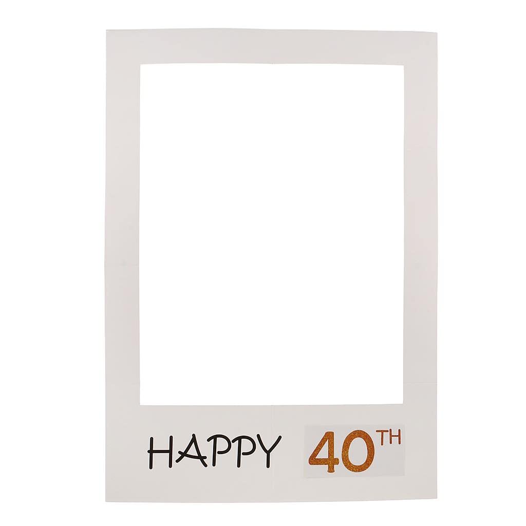 UJEAVETTE Happy Birthday Anniversary Selfie Frame Photo Booth Props Paper Party 40th