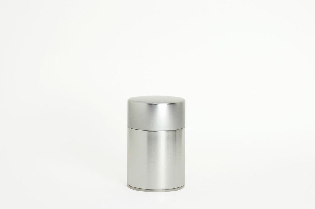 Kotodo Silver Tea Tin Canister: Long Type 5.3Oz (150G), Japan