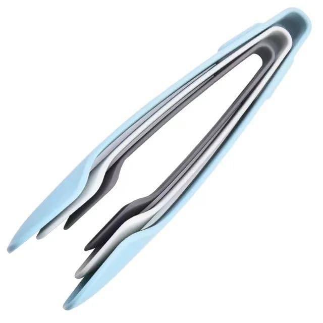 Cyrox 3Pcs Plastic Serving Tongs Set, Kitchen Clip NonStick Food Tongs Small Medium Large Bread Clamp Cooking Pincers For Oven 