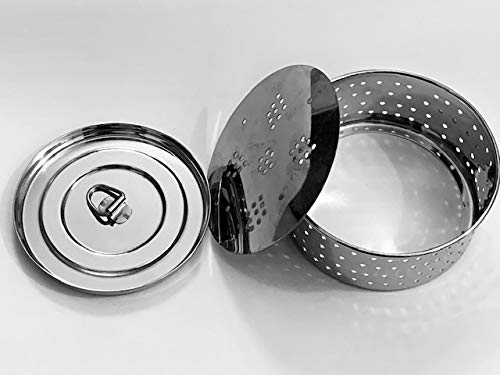 Dubbas - Paneer Maker, Easy To Use 5'' Diameter X 2'' Height (2.5 Cups / 625Ml) Stainless Steel Indian Paneer Press Mould