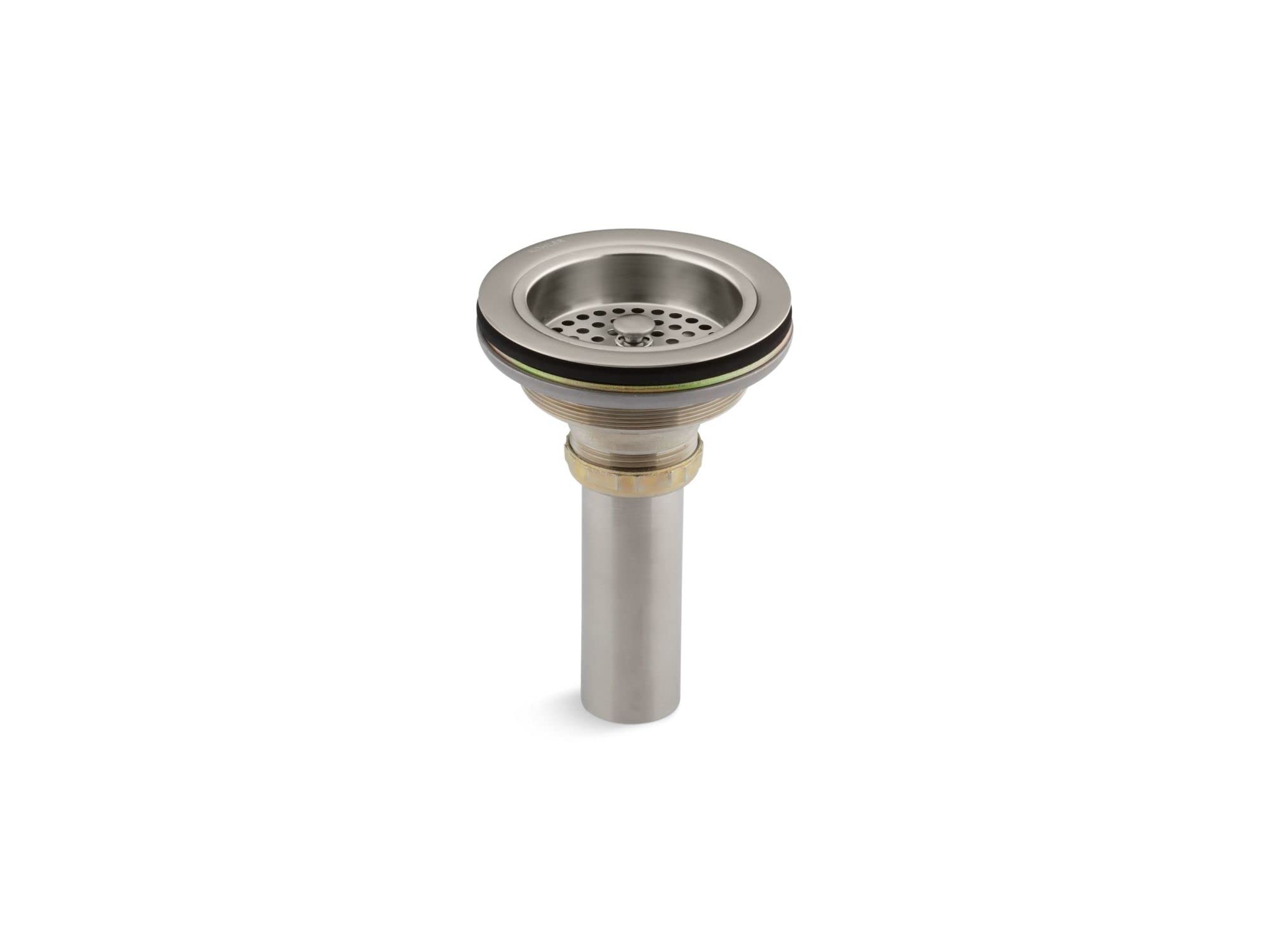 Kohler 8801-2Bz Duostrainer Sink Drain And Strainer With Tailpiece, Vibrant Brushed Nickel