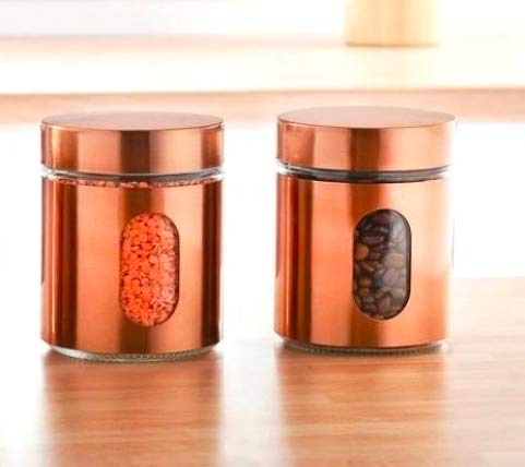 Homies International Glass Jar With Lid  600 Ml, 2 Pieces, Clear