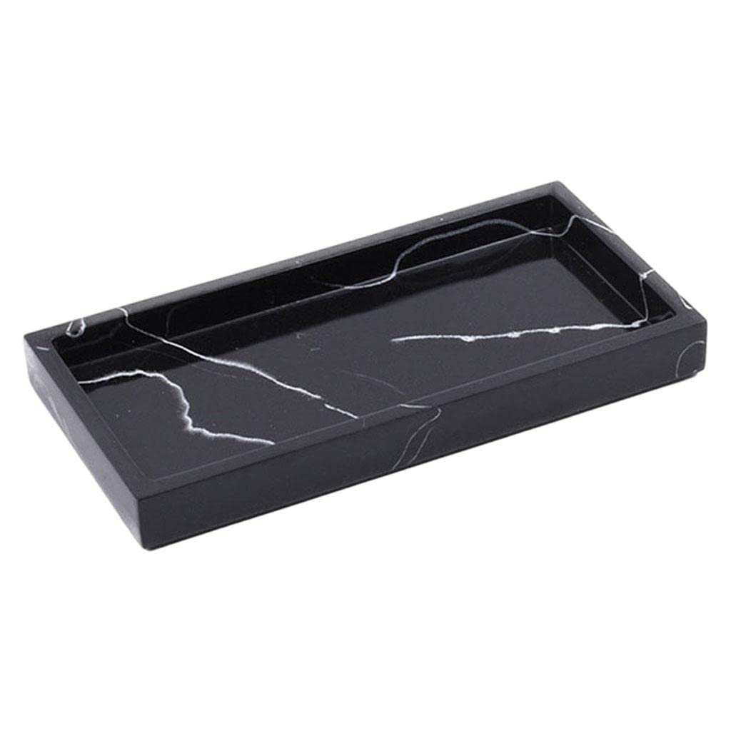 Ecomistiq Marble Storage Tray Washroom Vanity Jewelry Dish Bathtub Serving Black|Serving Trays|Serving Trays Dishes & Platters|S