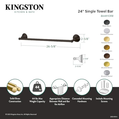 Kingston Brass BA4811AB Metropolitan 24'' Towel Bar  Antique Brass