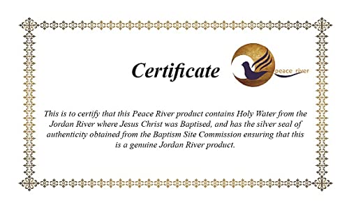 Peace River Jordan Holy Water from Jordan River certified by the Baptism Site Commission, Beige