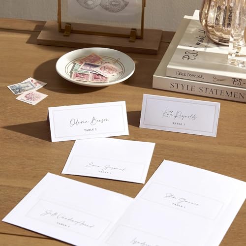 Gartner Studios White Pearl Place Cards, 3.75    X 1.75    48 Count