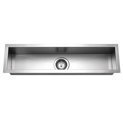 Houzer Ctb-3285 Contempo Trough Series Stainless Steel Bar Sink, 30-By-6-1/2-Inch, Satin
