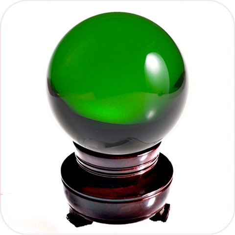 Amlong Crystal Meditation Divnation Sphere Feng Shui Crystal Ball, Lensball, Decorative Ball with Wooden Stand and Gift Box, Gre