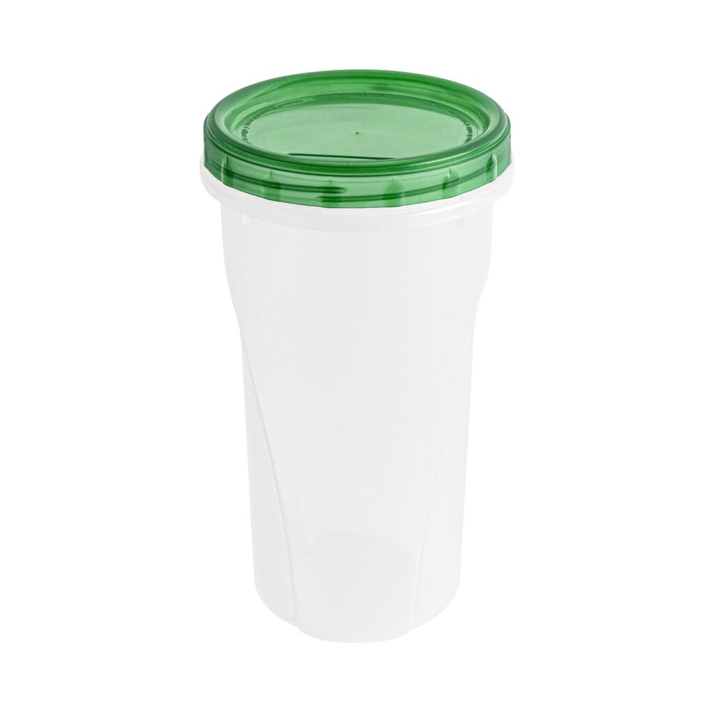 [48 Oz - Green - 2 Pk] Large Deli Food Storage Screw And Seal Containers 48 Oz Stackable Reusable Mirowave Dishwasher Safe Quali