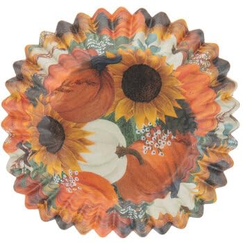 Sunflowers And Pumpkins Decorative Baking Cups - Patterned Paper Liners For Cupcakes, Muffins (Standard Sized) - 50 Count