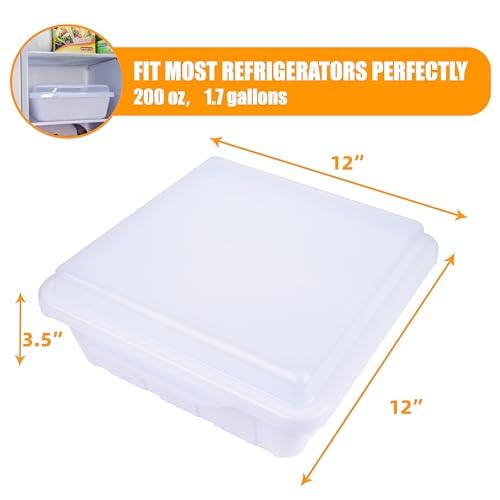 Luvcosy 3 Packs Pizza Dough Proofing Box Tray, Commercial Pizza Dough Containers, Stackable Pizza Storage Container, 1.6 Gal Dur