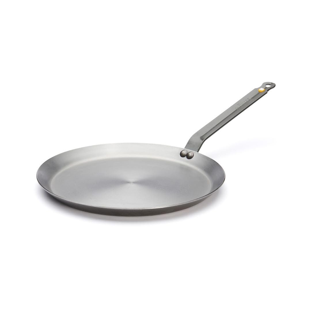 De Buyer Mineral B Carbon Steel Crepe & Tortilla Pan - 12    - Ideal For Making & Reheating Crepes, Tortillas & Pancakes - Natur