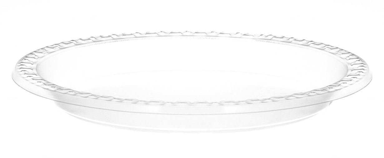 [40 Count] Plastimade 9 Inch Dinner Plates Clear Disposable Heavy Duty Plastic, Ideal For Wedding, Catering, Parties, Buffets, E