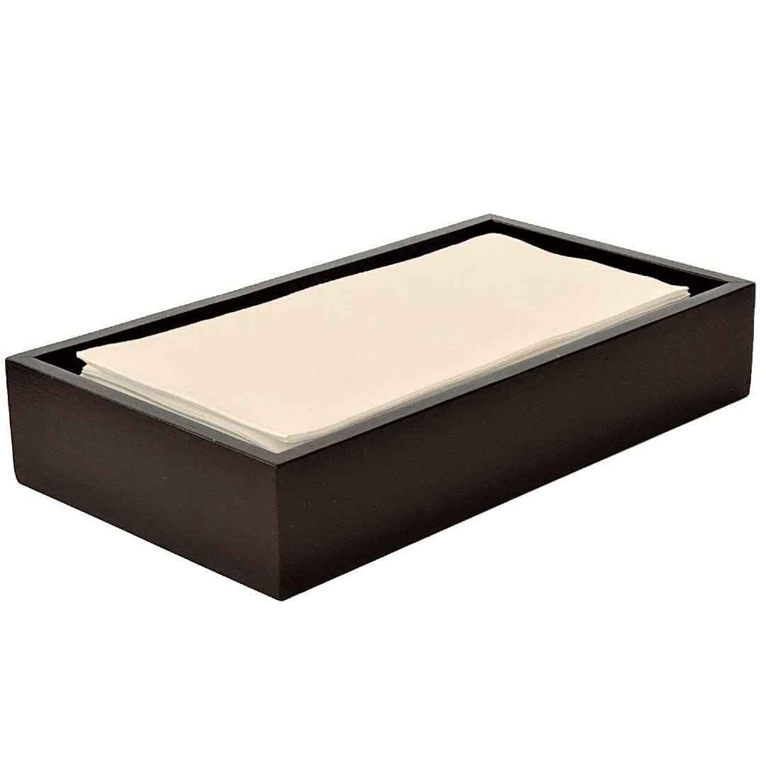 Bamboo Guest Towel Holder In Black (9.75''X 5.50''X 2'') - Bathroom Napkin Tray - Multipurpose Organizer Box - For Guest Bathroo