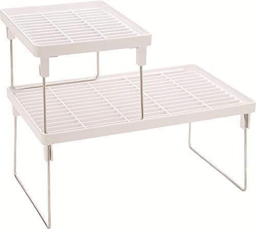 Jvs Plastic Rack (9.84X15.74X7.48 Inches)  Set Of 2, Countertop, Tiered Shelf)