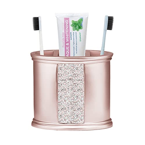 Zahari Home Sinatra Bath Tooth Brush Holder Modern Tooth Brush And Toothpaste Holder, Blush