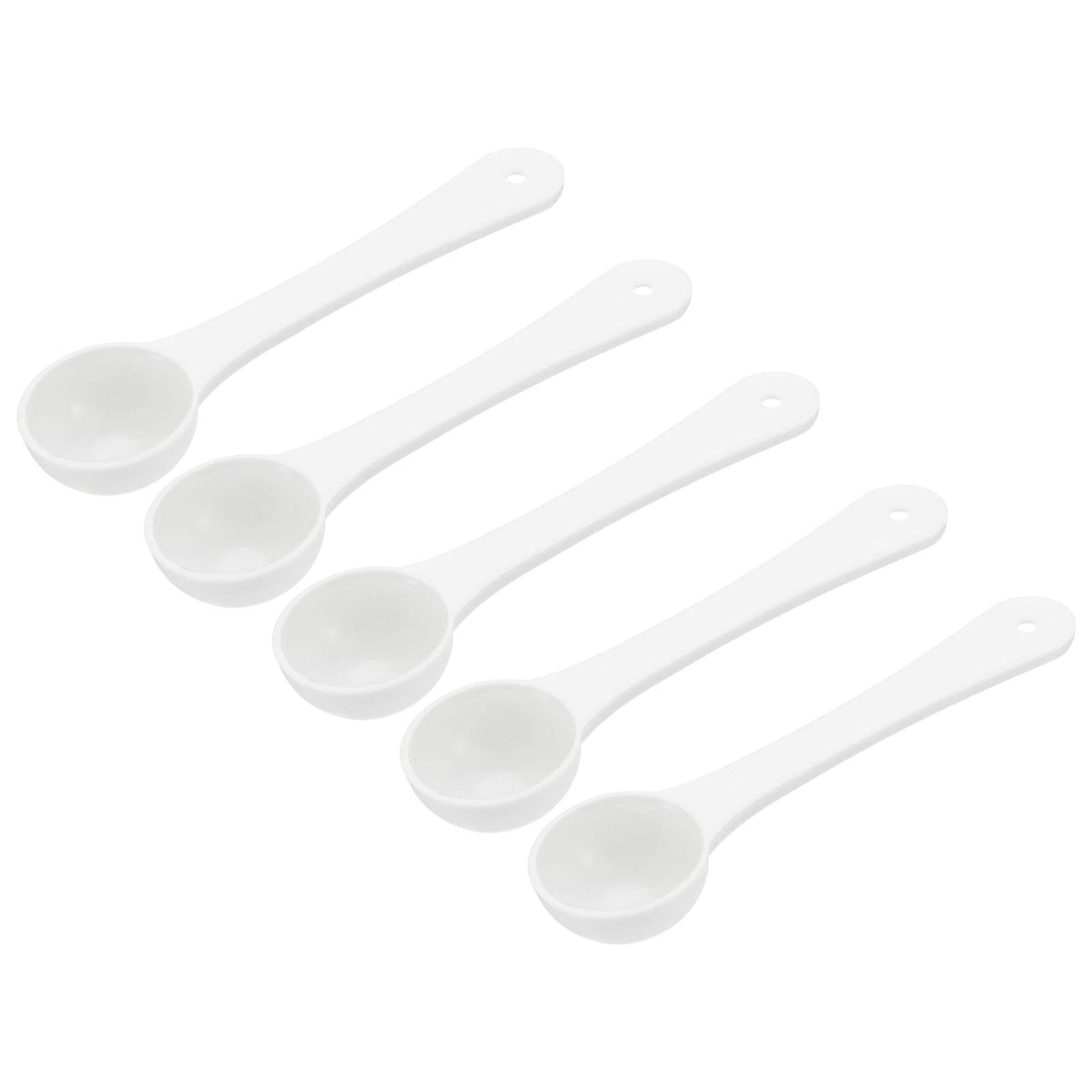 Meccanixity Micro Spoons 1 Gram Measuring Scoop Plastic Round Bottom Mini Spoon With Hanging Hole For Home Kitchen Powder Measur