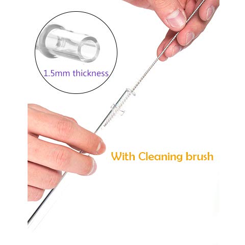 Zytc Plastic Straws For Yeti, Reusable Clear Transparent Straight Drinking Straws, Set Of 6 With 2 Cleaning Brushes