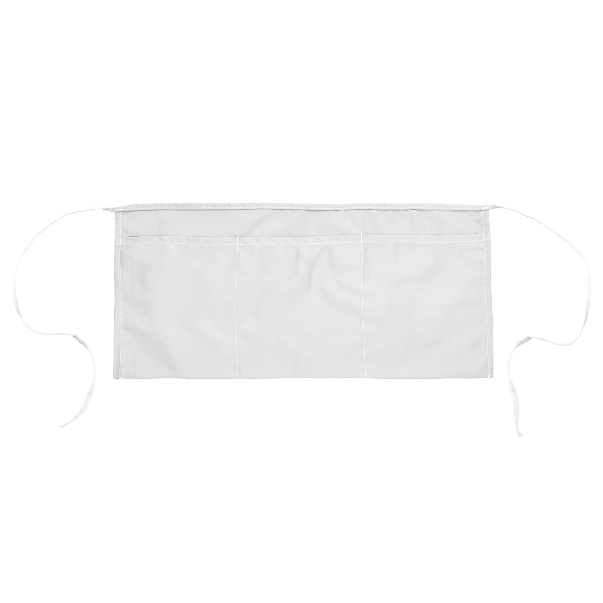 Dalix Waist Aprons Commercial Restaurant Home Bib Spun Poly Cotton Kitchen (3 Pockets) In White