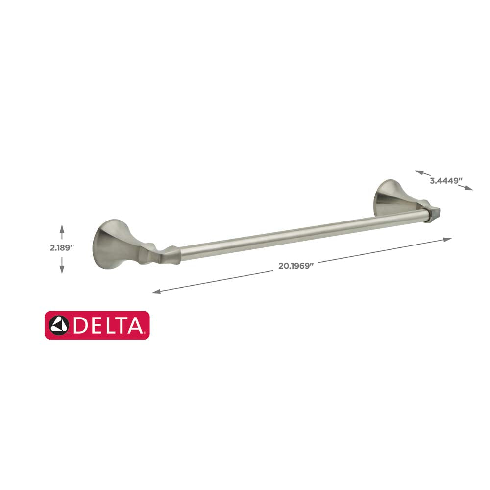 DELTA FAUCET Rubber Limited 76418-SS Ashlyn 18-in Wall Mount Towel Bar Bath Hardware Accessory in Stainless Steel