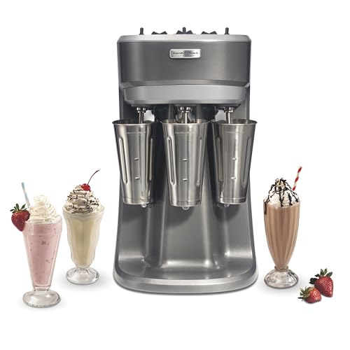 Hamilton Beach Hmd400 120V Triple Spindle Commercial Drink Mixer, Grey