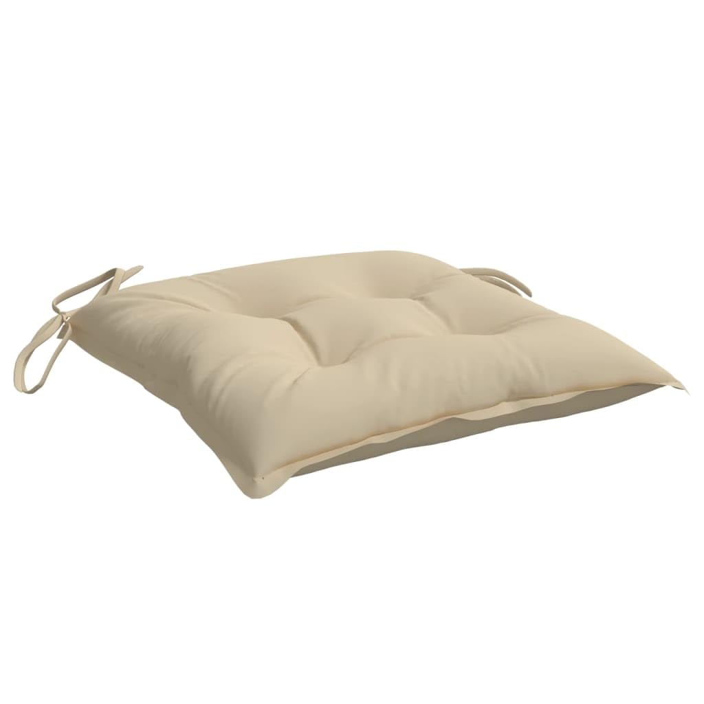 Vidaxl Beige Chair Cushions Set In Oxford Fabric, Indoor/Outdoor Seating Comfort, Non-Slip Design With Ropes, Water-Resistant, B