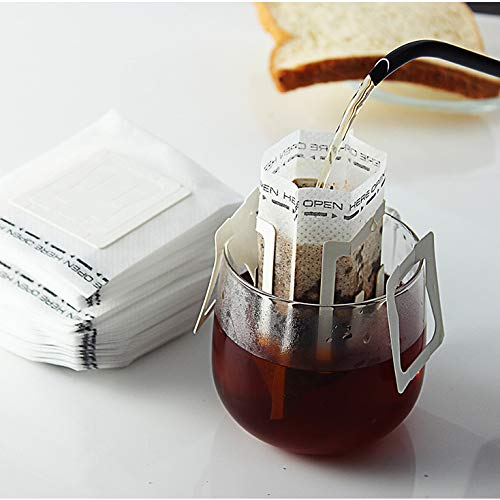 100Pcs Portable Coffee Filter Paper Bag Hanging Ear Drip Coffee Bag Single Serve Disposable Drip Coffee Filter Bag Perfect For T