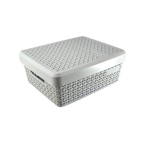 Uttarzone Plastic Baskets Bin For Storage Set With Lid ((24.8 X 19 X 11Cm (Small))