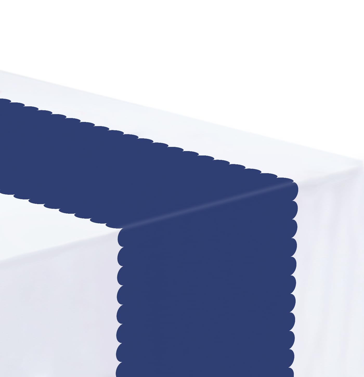 MUNILAIL 3 PCS Navy Blue Scalloped Table Runner 14 x 108 Plastic Table Runners for Birthday Party Wedding Baby Shower Table Cent