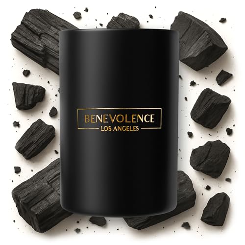 Benevolence LA Charcoal Candle Scented Candle  10 oz Scented Candles for Home  Natural Soy Candles Gifts for Women, Aromatherapy