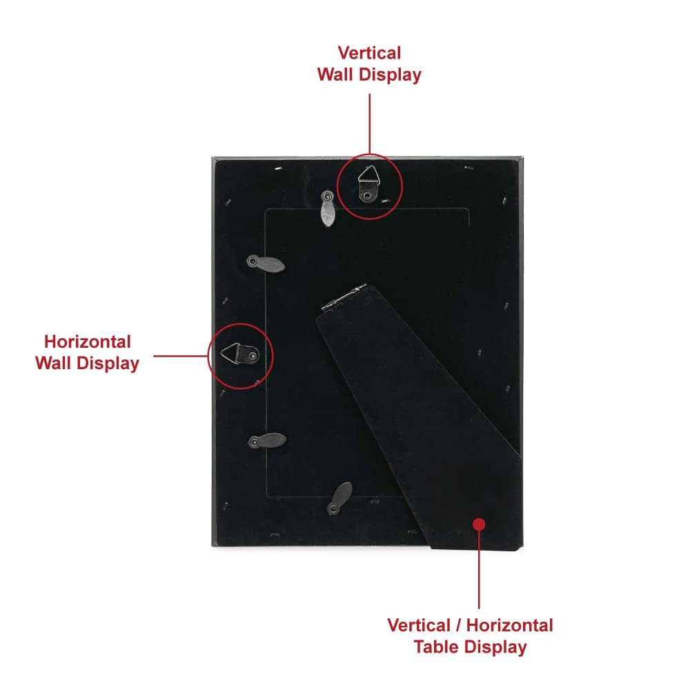 Isaac Jacobs Velvet Picture Frame with Metallic Gold Double Border, Photo Frame, Horizontal & Vertical, Made for Tabletop & Wall