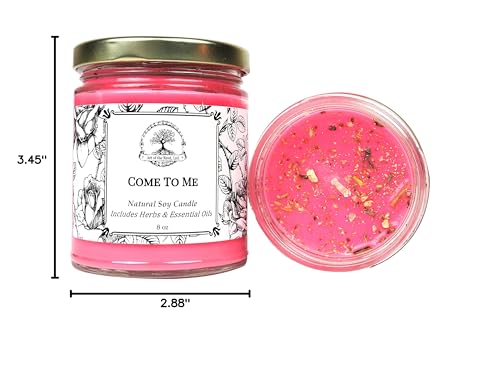 Come to Me 9 oz Soy Herbal Spell Candle | Love, Commitment, Seduction Rituals | Magick, Wiccan, Pagan, Hoodoo