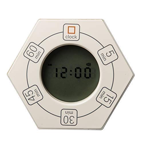 Hexagon Rotating Productivity Timer With Clock, Pomodoro Timer With 5,15, 30, 45, 60 Minute Presets, Timer For Adhd Kids And Adu