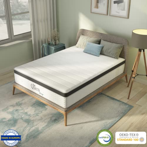 NapQueen 10 Inch Maxima Hybrid Mattress  Twin Size  Cooling Gel Infused Memory Foam and Innerspring Mattress  Bed in a Box White & Gray