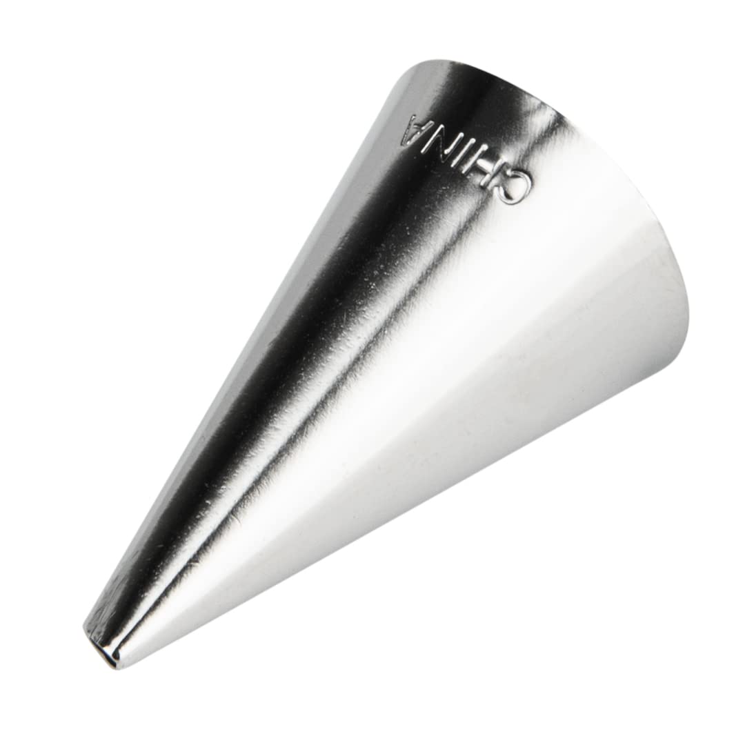 Restaurantware Pastry Tek Petal Tip 1 Reusable Decorating Cake Tip - #101S Dent-Resistant Stainless Steel Rose Frosting Tip Dish