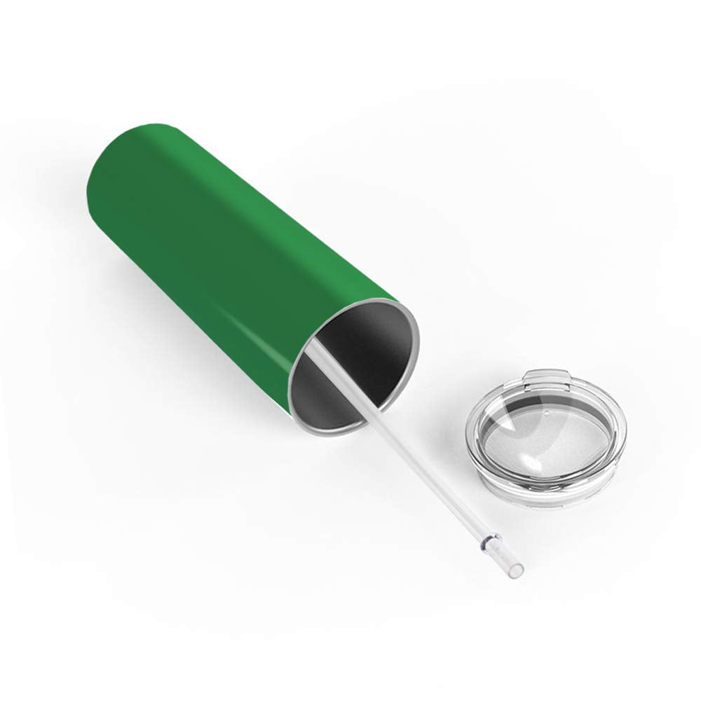 Personalized Nurse Laser Engraved Custom Kelly Green Gloss Nurse Custom Engraved 20 Oz Skinny Tumbler With Lid And Straw