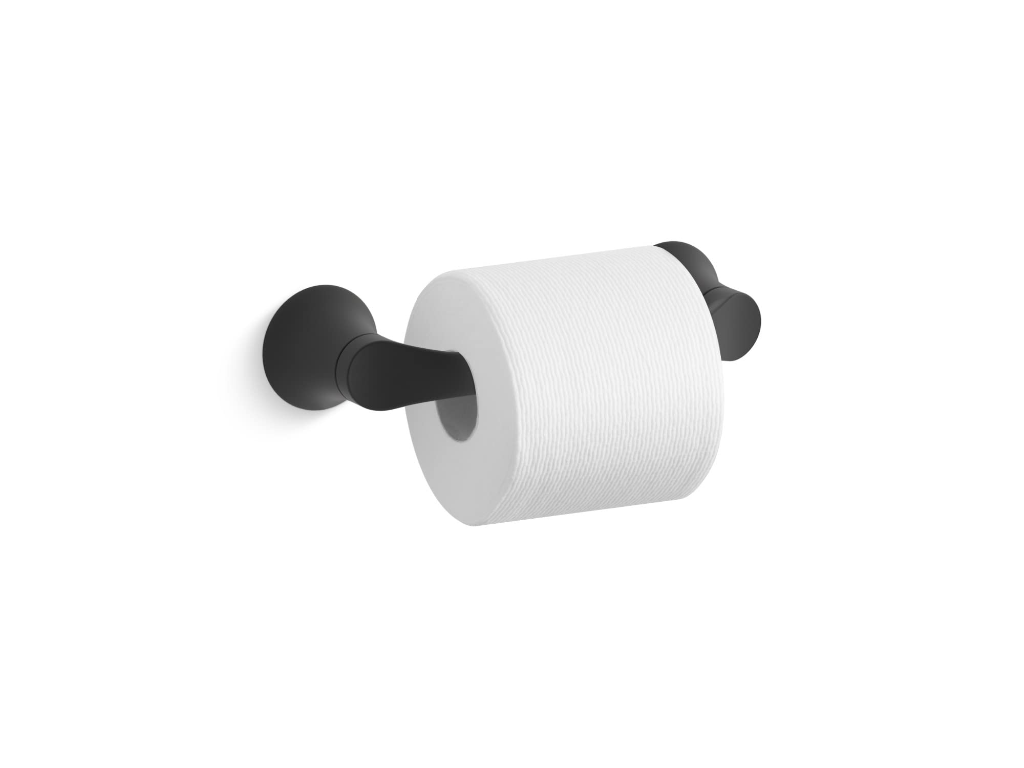 Kohler 27397-Bl Simplice Pivoting Toilet Paper Holder, Wall-Mounted Toilet Roll Holder, Matte Black