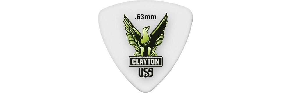 Clayton Acetal Rounded Triangle Guitar Picks .63 Mm 1 Dozen