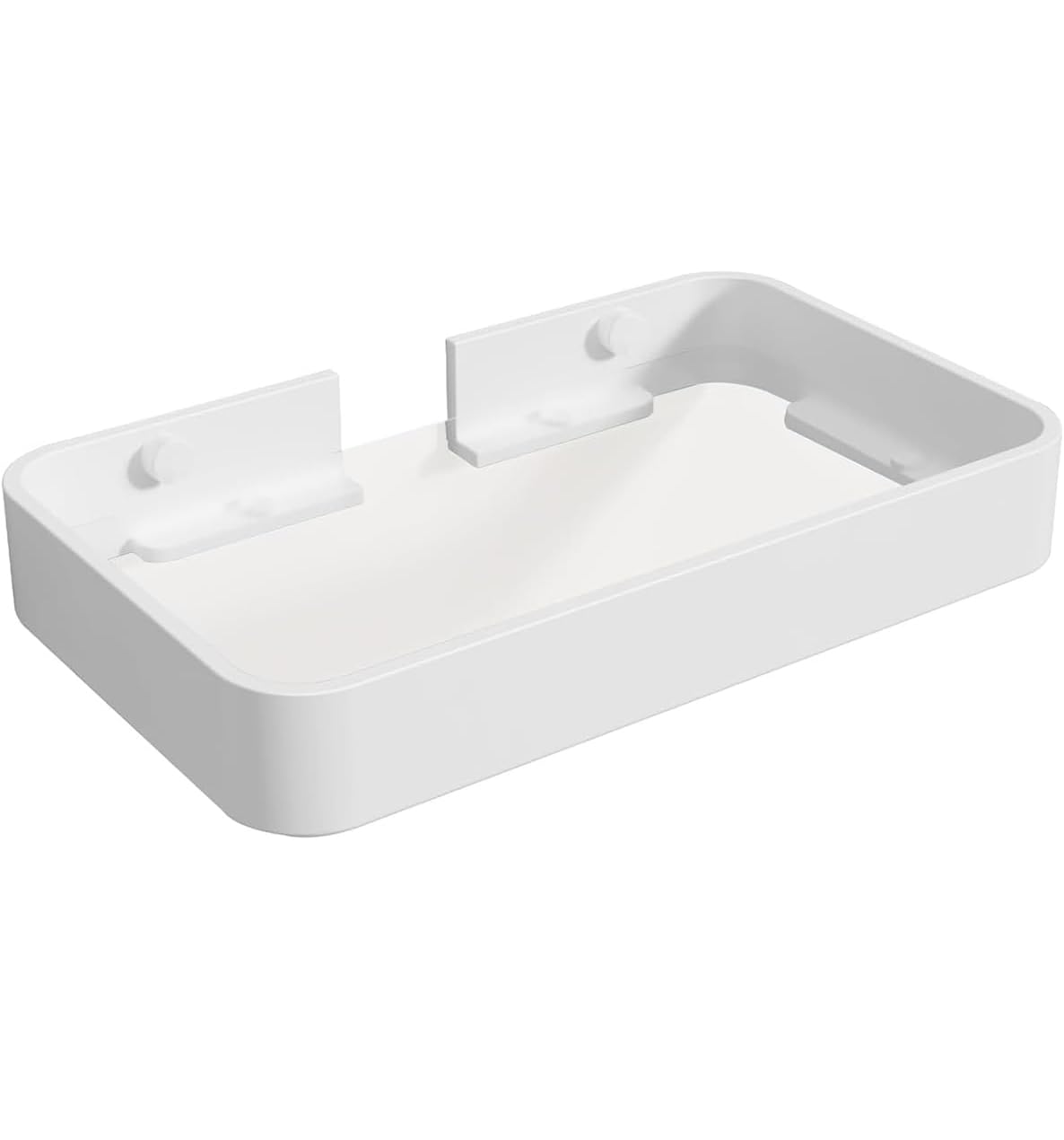 Z metnal Small Glass Bathroom Shelves, White Floating Wall Shelf, Mini Wall Mounted (White Clear Glass, 8 inch/20cm), 1pcs