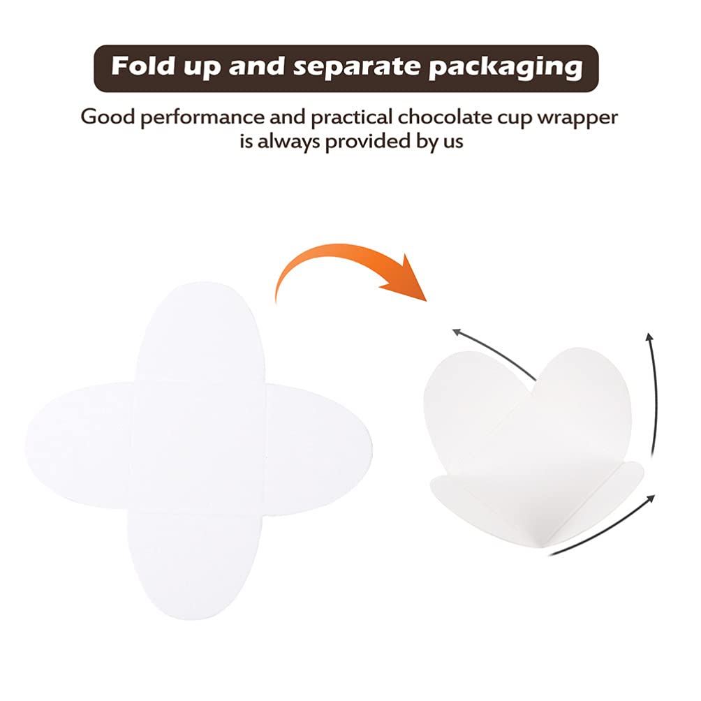 Doitool 200Pcs Truffle Wrappers Paper Chocolate Candy Cups Truffle Liners Truffle Cups For Baby Shower Bridal Shower Birthday Pa