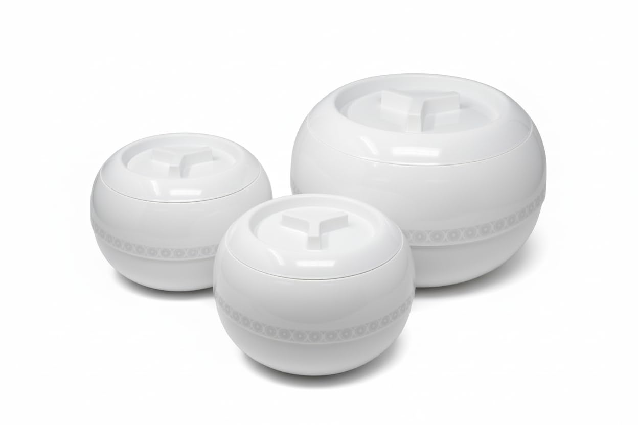 T TABAKH Palazio 2500ml+3200ml+5500ml Insulated Casserole Dish with Lid Hot Pot Food Warmer/Cooler  Thermal Soup, Salad Serving