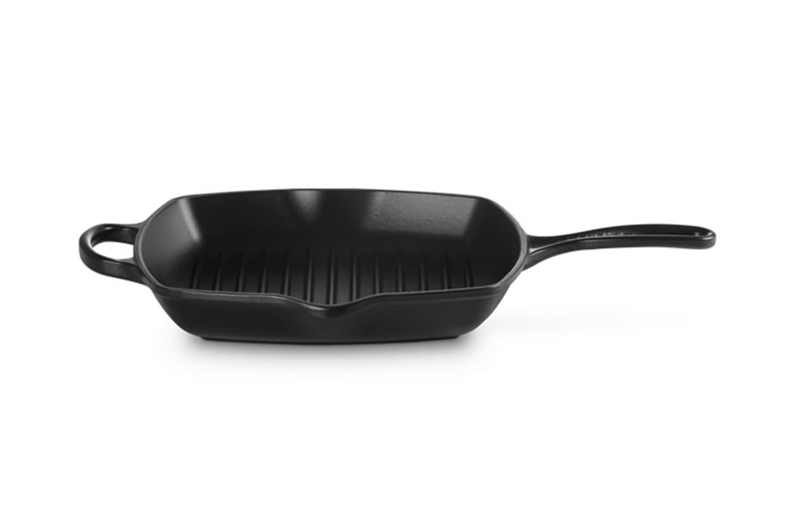 Le Creuset Enameled Cast Iron Signature Square Skillet Grill, 10.25, Licorice